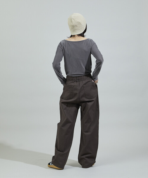 FREAK'S STORE（フリークスストア）の「RED KAP × FREAK'S STORE/レッドキャップ ウォーム 紐付きイージーパンツ/微起毛パンツ/裏起毛パンツ（チノパンツ・レディース・チャコール/ベージュ/ネイビー/ブラウン/ナチュラル・SMALL/MEDIUM）」の12枚目の写真