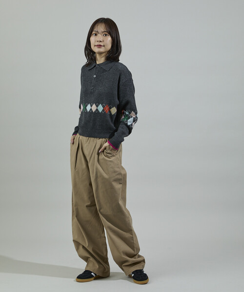 FREAK'S STORE（フリークスストア）の「RED KAP × FREAK'S STORE/レッドキャップ ウォーム 紐付きイージーパンツ/微起毛パンツ/裏起毛パンツ（チノパンツ・レディース・チャコール/ベージュ/ネイビー/ブラウン/ナチュラル・SMALL/MEDIUM）」の22枚目の写真