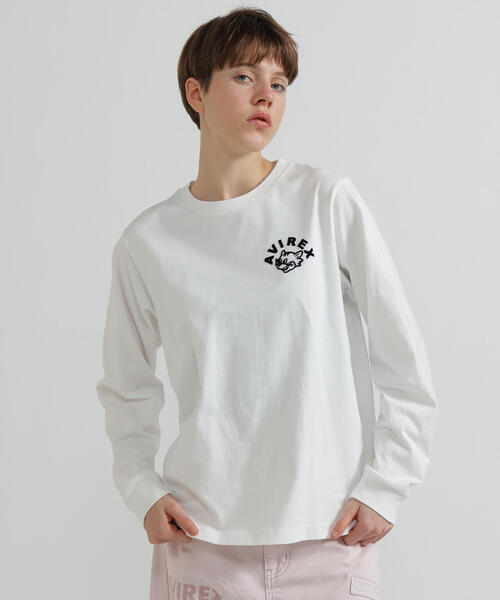 AVIREX(アヴィレックス)の「《WEB&DEPOT限定》TOMCAT L/S T-SHIRT / トムキャット 長袖Tシャツ / AVIREX / アヴィレックス(Tシャツ/カットソー・メンズ・ブラック/ネイビー/ホワイト/レンガ・2XL/L/M/XL)」の2枚目の写真