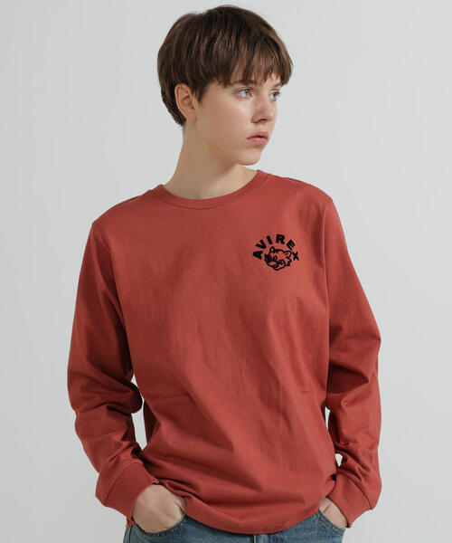 AVIREX(アヴィレックス)の「《WEB&DEPOT限定》TOMCAT L/S T-SHIRT / トムキャット 長袖Tシャツ / AVIREX / アヴィレックス(Tシャツ/カットソー・メンズ・ブラック/ネイビー/ホワイト/レンガ・2XL/L/M/XL)」の4枚目の写真