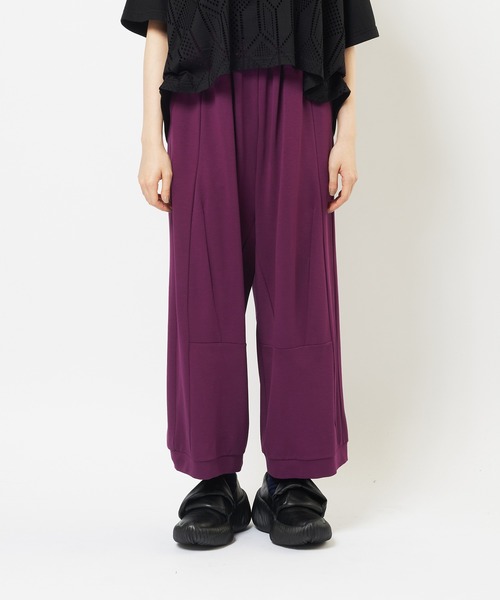 gomme（ゴム）の「ニーダーツポンチパンツ（スウェットパンツ・レディース・ブラック/パープル/チャコールグレー・MEDIUM）」の13枚目の写真