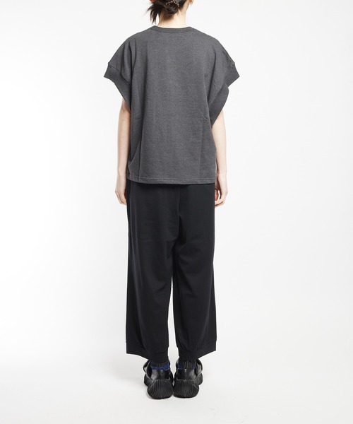 gomme（ゴム）の「ニーダーツポンチパンツ（スウェットパンツ・レディース・ブラック/パープル/チャコールグレー・MEDIUM）」の12枚目の写真