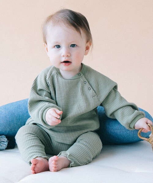 こども ビームス（コドモビームス）の「ベビー テレコ ラグラン Tシャツ 2026SS（60～90cm）（Tシャツ/カットソー・キッズ・イエロー系その他4/ブラウン系その他5/グリーン系その他・80-90/60-70）」の2枚目の写真