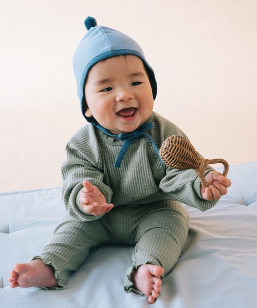 こども ビームス（コドモビームス）の「ベビー テレコ ラグラン Tシャツ 2026SS（60～90cm）（Tシャツ/カットソー・キッズ・イエロー系その他4/ブラウン系その他5/グリーン系その他・80-90/60-70）」の9枚目の写真