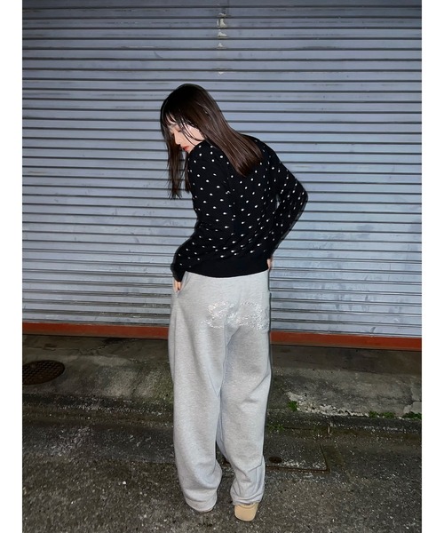 BGL（ビージーエル）の「RHINESTONE SWEAT PANTS / ラインストーン / キラキラ / Y2K / 韓国ストリート　スウェットパンツ（スウェットパンツ・レディース・ブラック/グレー・S/M/L）」の18枚目の写真