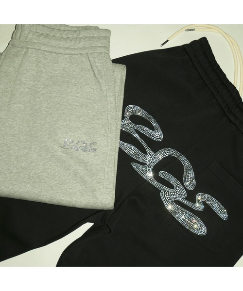 BGL（ビージーエル）の「RHINESTONE SWEAT PANTS / ラインストーン / キラキラ / Y2K / 韓国ストリート　スウェットパンツ（スウェットパンツ・レディース・ブラック/グレー・S/M/L）」の3枚目の写真