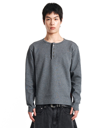 KICHUL（キチョル）の「Essential Henley Long sleeve (Charcoal)（Tシャツ/カットソー）」