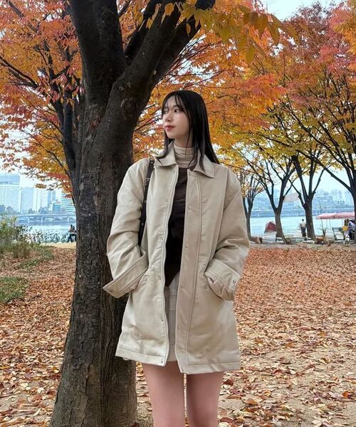 LADY VOLUME（レディーボリューム）の「OVER-FIT LEATHER PADDING PARKA_CREAM（ダウンジャケット/コート・レディース・その他・FREE）」の7枚目の写真