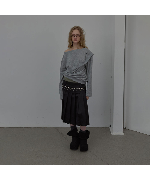 LCDC TM（エルシーディーシーティーエム）の「LAYERED DETAIL JERSEY TOP (MELANGE GREY)（Tシャツ/カットソー・レディース・その他・SMALL/MEDIUM）」の4枚目の写真