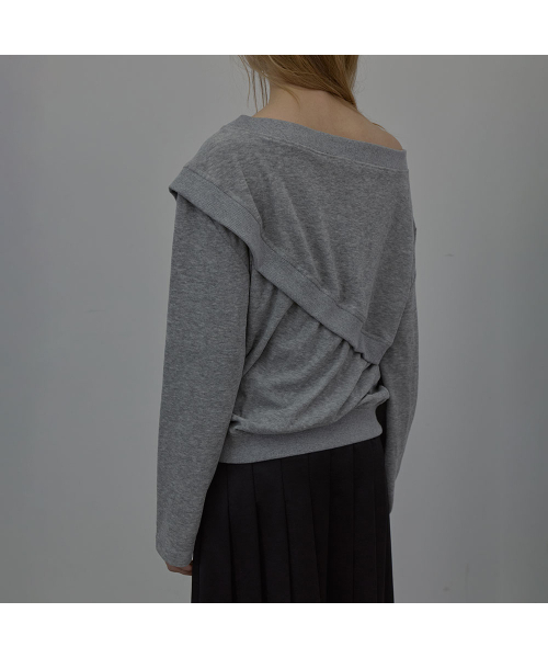 LCDC TM（エルシーディーシーティーエム）の「LAYERED DETAIL JERSEY TOP (MELANGE GREY)（Tシャツ/カットソー・レディース・その他・SMALL/MEDIUM）」の6枚目の写真