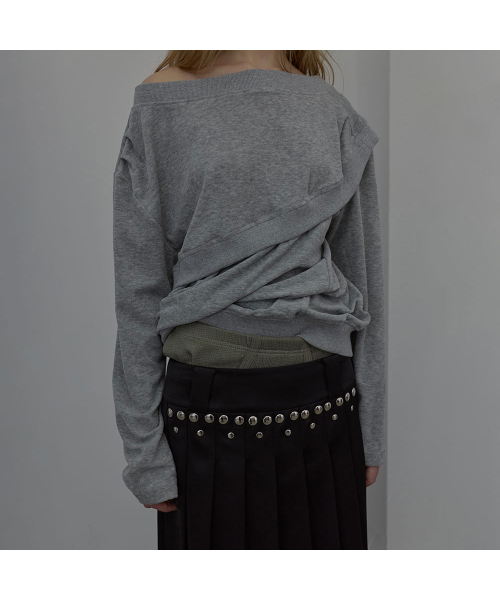 LCDC TM（エルシーディーシーティーエム）の「LAYERED DETAIL JERSEY TOP (MELANGE GREY)（Tシャツ/カットソー・レディース・その他・SMALL/MEDIUM）」の7枚目の写真