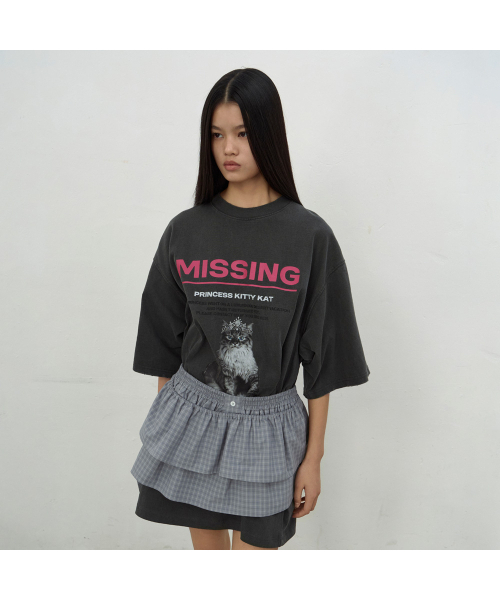LCDC TM(エルシーディーシーティーエム)の「CHECKED FRILL MINI SKIRT (GREY)(スカート・レディース・ミックスグレー・OS)」の6枚目の写真