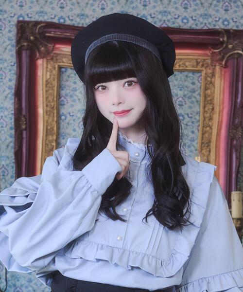 Whinny(ホワイニー)の「Whinny/まんまるましゅまろちゃん(ハンチング/ベレー帽・レディース・グレー系その他2/ブルー系その他2/ブラック・FREE)」の1枚目の写真