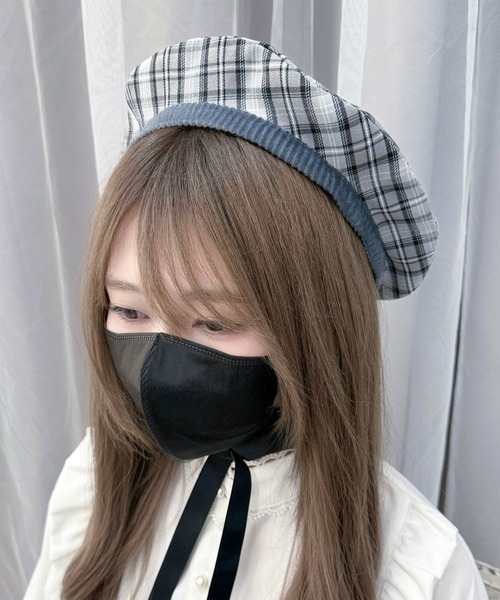 Whinny(ホワイニー)の「Whinny/まんまるましゅまろちゃん(ハンチング/ベレー帽・レディース・グレー系その他2/ブルー系その他2/ブラック・FREE)」の2枚目の写真