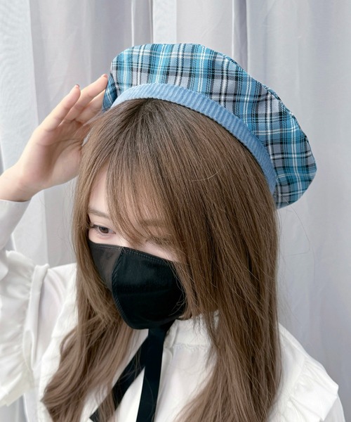 Whinny(ホワイニー)の「Whinny/まんまるましゅまろちゃん(ハンチング/ベレー帽・レディース・グレー系その他2/ブルー系その他2/ブラック・FREE)」の3枚目の写真