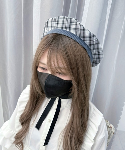 Whinny(ホワイニー)の「Whinny/まんまるましゅまろちゃん(ハンチング/ベレー帽・レディース・グレー系その他2/ブルー系その他2/ブラック・FREE)」の8枚目の写真