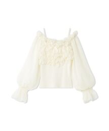 SNIDEL | デザインシアーフリルニットプルオーバー(ニット/セーター)