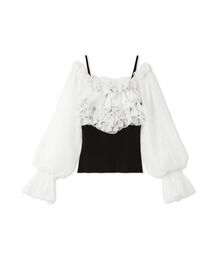 SNIDEL | デザインシアーフリルニットプルオーバー(ニット/セーター)