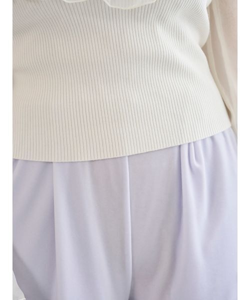 SNIDEL（スナイデル）の「デザインシアーフリルニットプルオーバー（ニット/セーター・レディース・マルチ/ホワイト/イエロー・F）」の11枚目の写真