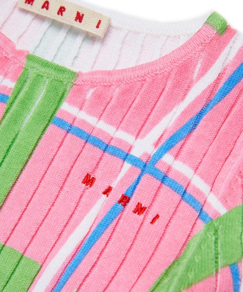 MARNI（マルニ）の「MARNI(マルニ)Kids & Junior チェック半袖ニット（ニット/セーター・キッズ・ライトピンク・8Y/10Y/12Y/14Y/4Y/6Y）」の4枚目の写真