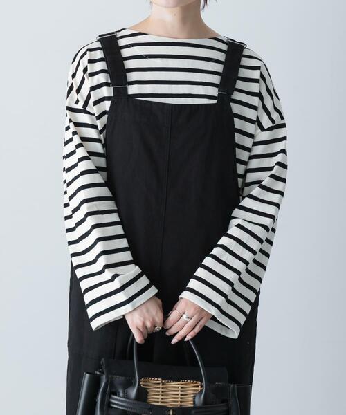 かぐれ（カグレ）の「コットンボートネックカットソー（Tシャツ/カットソー・レディース・ブラック/アイボリー/ホワイト系その他・FREE）」の2枚目の写真