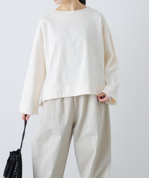 かぐれ（カグレ）の「コットンボートネックカットソー（Tシャツ/カットソー・レディース・ブラック/アイボリー/ホワイト系その他・FREE）」の7枚目の写真