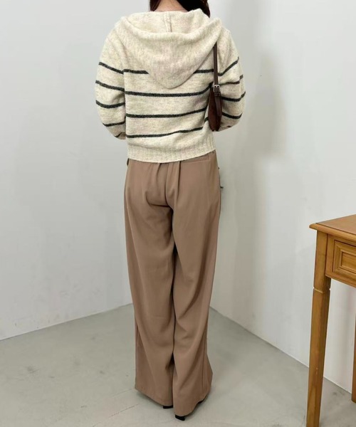 mebole(メボレ)の「Stripe Knit Zip Hoodie(Tシャツ/カットソー・レディース・ホワイト/ブラウン/グレー・FREE)」の22枚目の写真