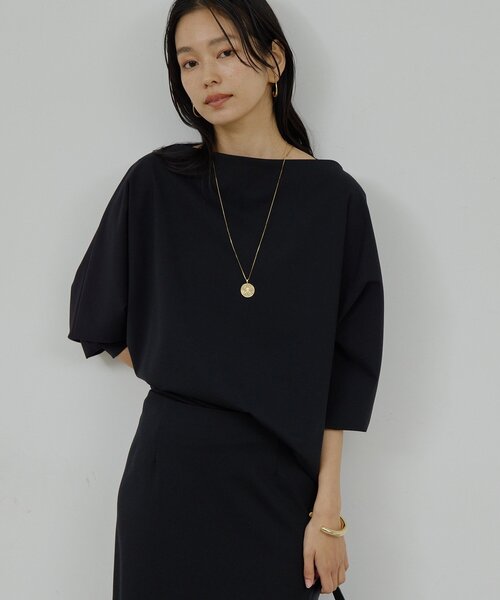 GALLARDAGALANTE(ガリャルダガランテ)の「オフショルポンチプルオーバー(Tシャツ/カットソー・レディース・モカ/ブラック・FREE)」の9枚目の写真