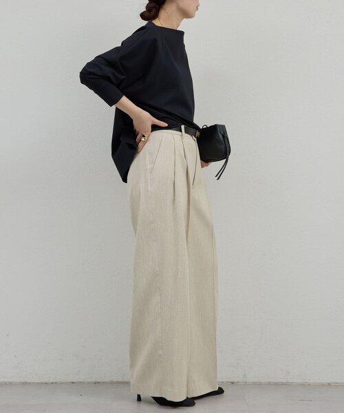 GALLARDAGALANTE(ガリャルダガランテ)の「オフショルポンチプルオーバー(Tシャツ/カットソー・レディース・モカ/ブラック・FREE)」の16枚目の写真