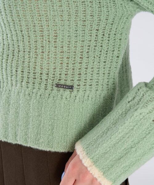 To b. by agnes b.（トゥービーバイアニエスベー）の「バイカラーライン ニット プルオーバー（ニット/セーター・レディース・グリーン系その他・FREE）」の10枚目の写真