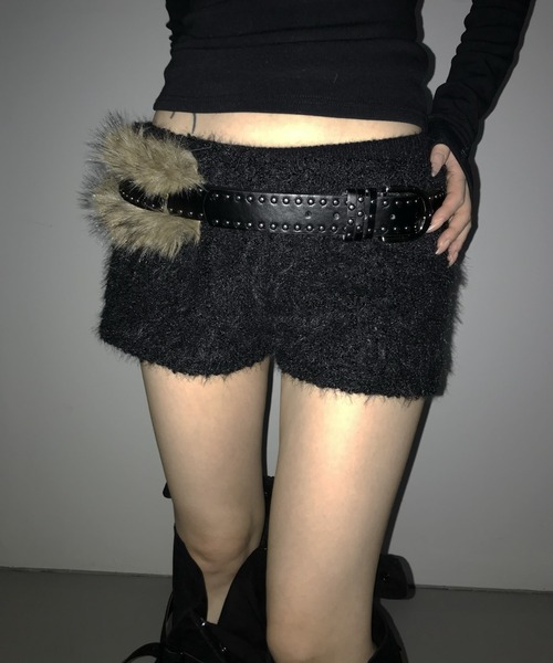 THEAIRTOWN(ジエアタウン)の「popcorn fur shorts(その他パンツ・レディース・ピンク/ブラック・FREE)」の1枚目の写真