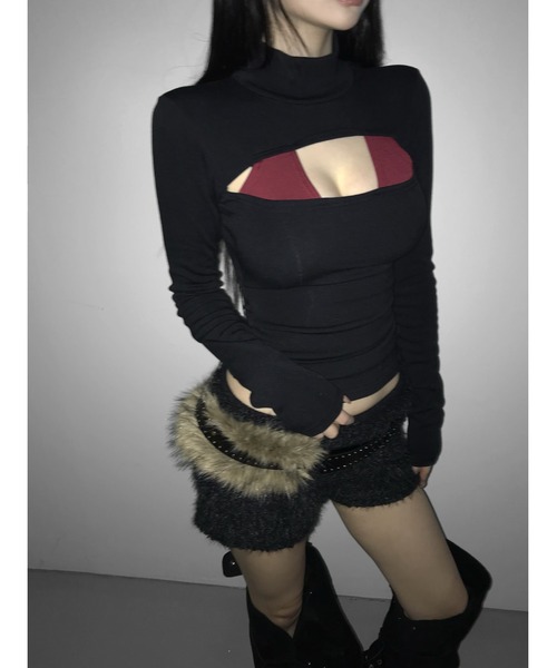 THEAIRTOWN(ジエアタウン)の「popcorn fur shorts(その他パンツ・レディース・ピンク/ブラック・FREE)」の7枚目の写真