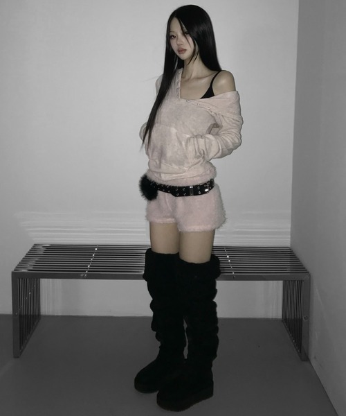 THEAIRTOWN(ジエアタウン)の「popcorn fur shorts(その他パンツ・レディース・ピンク/ブラック・FREE)」の10枚目の写真