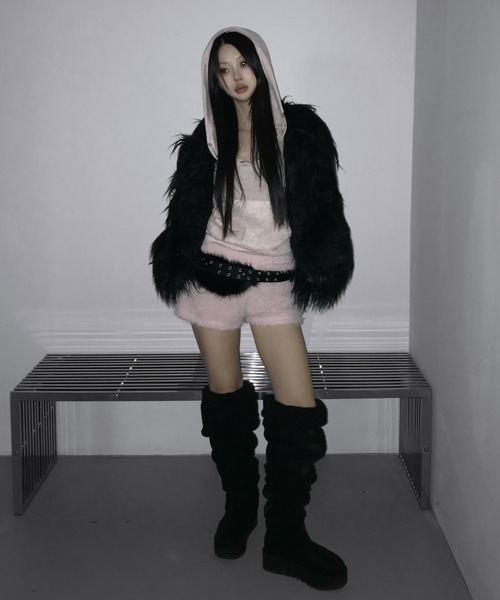 THEAIRTOWN(ジエアタウン)の「popcorn fur shorts(その他パンツ・レディース・ピンク/ブラック・FREE)」の11枚目の写真