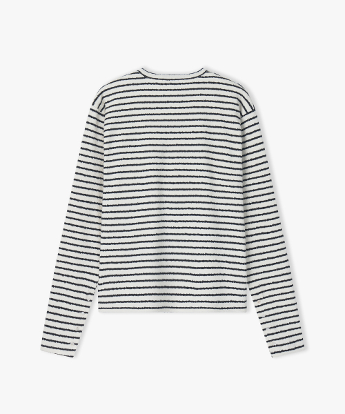 FLAWSROOM（フローズルーム）の「Stripe Noise Henleyneck BLACK（Tシャツ/カットソー・メンズ・その他・MEDIUM/LARGE）」の3枚目の写真