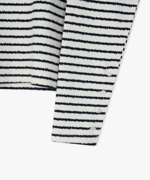 FLAWSROOM（フローズルーム）の「Stripe Noise Henleyneck BLACK（Tシャツ/カットソー・メンズ・その他・MEDIUM/LARGE）」の5枚目の写真