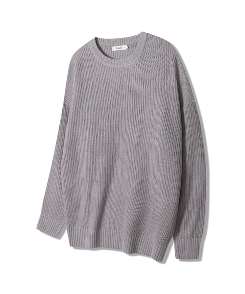 POLYGRAM(ポリグラム)の「デイリーハチオーバーサイズラウンドニット - 6COLOR(ニット/セーター・レディース・ベージュ/グレー/クリーム/ワイン/ネイビー/チャコール・FREE)」の2枚目の写真