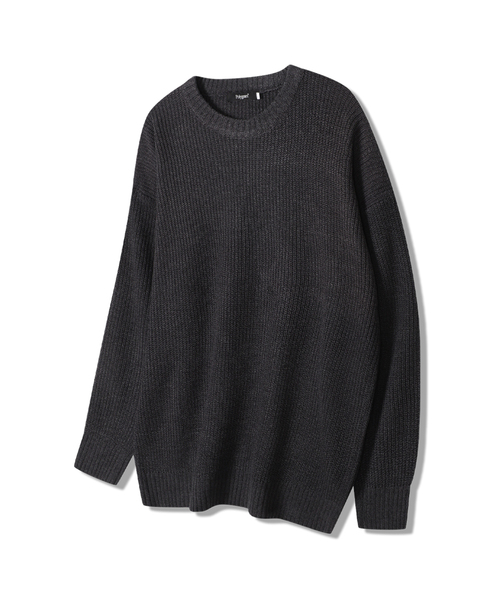 POLYGRAM(ポリグラム)の「デイリーハチオーバーサイズラウンドニット - 6COLOR(ニット/セーター・レディース・ベージュ/グレー/クリーム/ワイン/ネイビー/チャコール・FREE)」の3枚目の写真