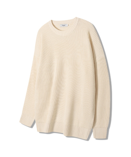 POLYGRAM(ポリグラム)の「デイリーハチオーバーサイズラウンドニット - 6COLOR(ニット/セーター・レディース・ベージュ/グレー/クリーム/ワイン/ネイビー/チャコール・FREE)」の4枚目の写真