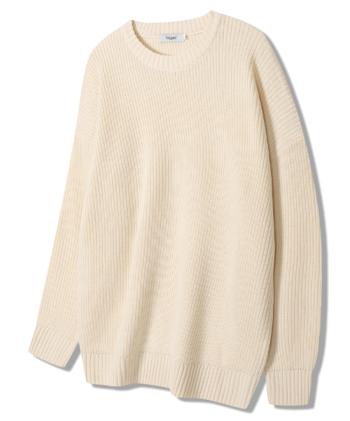 POLYGRAM(ポリグラム)の「デイリーハチオーバーサイズラウンドニット - 6COLOR(ニット/セーター・レディース・ベージュ/グレー/クリーム/ワイン/ネイビー/チャコール・FREE)」の8枚目の写真