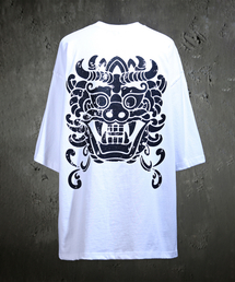 プリンティングルーズフィット半袖Tシャツホワイト