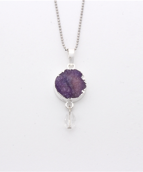 チャイハネ（チャイハネ）の「【チャイハネ】クリスタル ドゥルージーネックレス（ネックレス・レディース・ピンク/ホワイト/パープル/ブルー・FREE）」の4枚目の写真