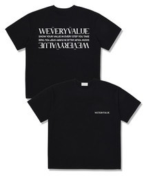 WEVERYVALUE（ウィベリべリュー）の「V-point overfit short-sleeved T-shirt black（Tシャツ/カットソー）」