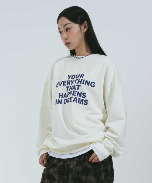 KENDA(ケンダ)の「HAPPENS IN DREAM MTM (IVORY)(スウェット・レディース・アイボリー・SMALL/MEDIUM/X-LARGE)」の1枚目の写真