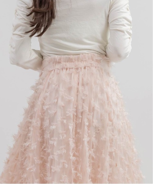 RANDA（ランダ）の「リボンチュールフレアスカート（スカート・レディース・クリーム/ブルー/ピンク・0/1）」の6枚目の写真
