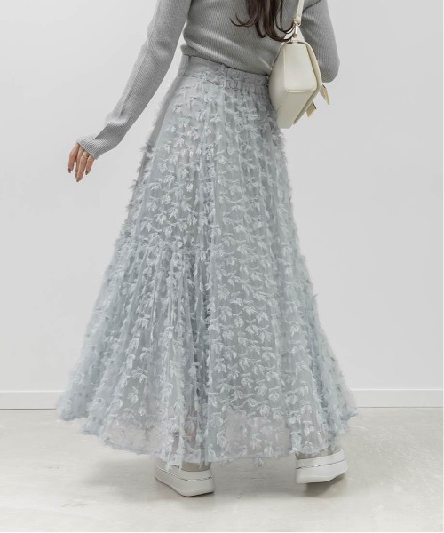 RANDA（ランダ）の「リボンチュールフレアスカート（スカート・レディース・クリーム/ブルー/ピンク・0/1）」の15枚目の写真