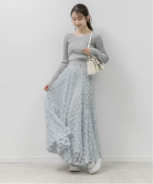 RANDA（ランダ）の「リボンチュールフレアスカート（スカート・レディース・クリーム/ブルー/ピンク・0/1）」の17枚目の写真