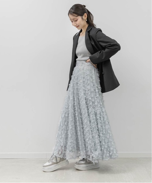 RANDA（ランダ）の「リボンチュールフレアスカート（スカート・レディース・クリーム/ブルー/ピンク・0/1）」の20枚目の写真