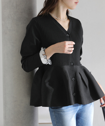 La TOTALITE | 【洗える】ペプラムニット(カーディガン/ボレロ)