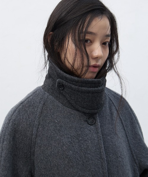 GENERAL IDEA（ジェネラルアイデア）の「【GENERAL IDEA】ウールバルマカンハーフコート / WOOL BALMACAN HALF-COAT（チェスターコート・レディース・ネイビー/オートミール/チャコール・L/M/S）」の4枚目の写真